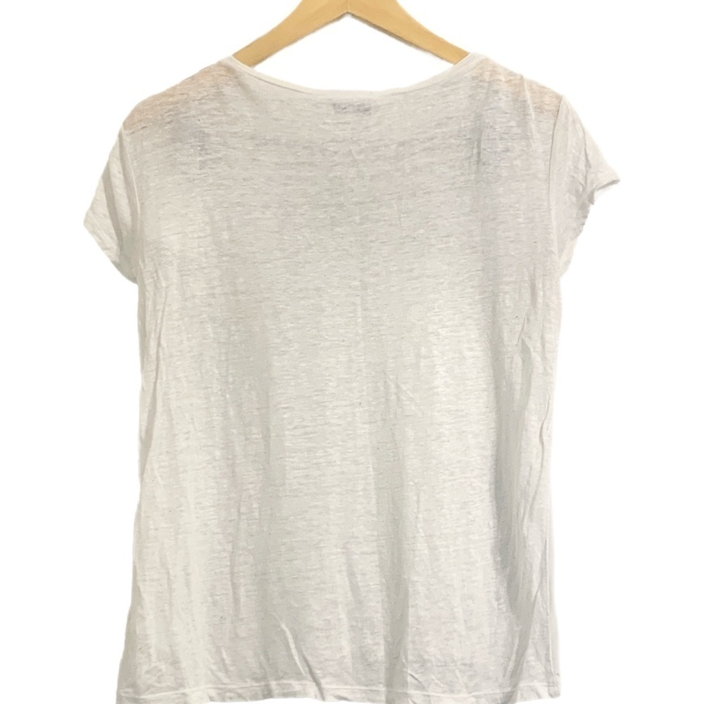 Babaton Classic Silk & Linen White Tee with Lace Detailing Size XXS - Picture 4 of 6
